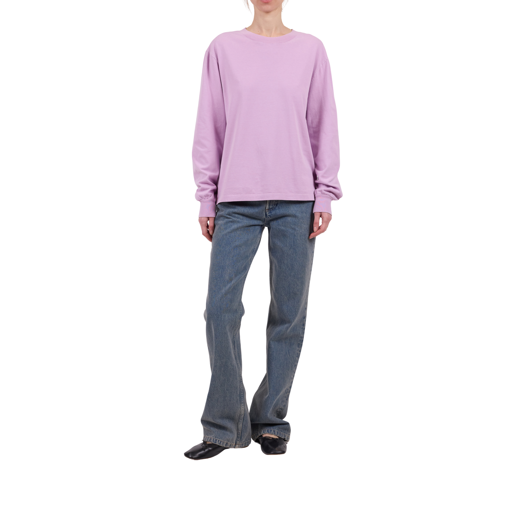 t-shirt manches long apc hiver 26 rose pale