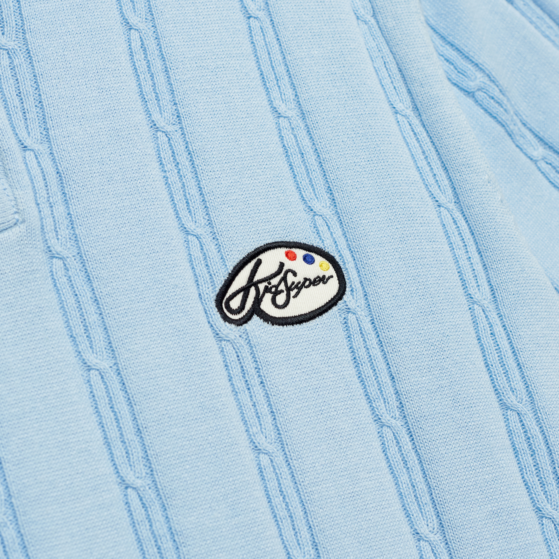 Painters Logo Knit Polo Light Blue