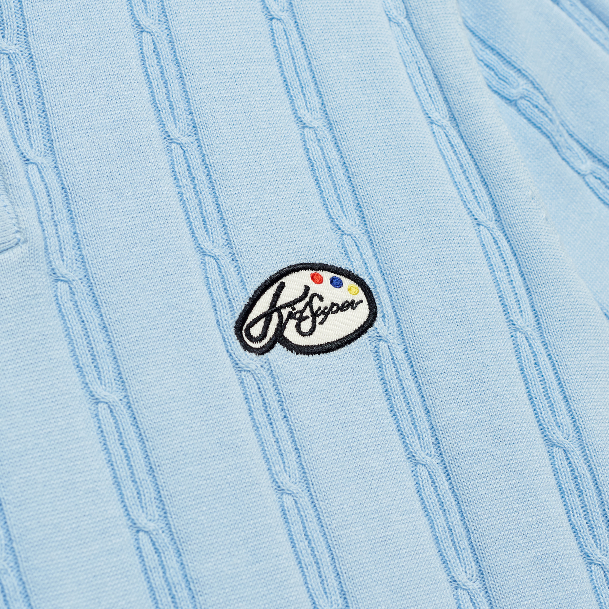 Painters Logo Knit Polo Light Blue