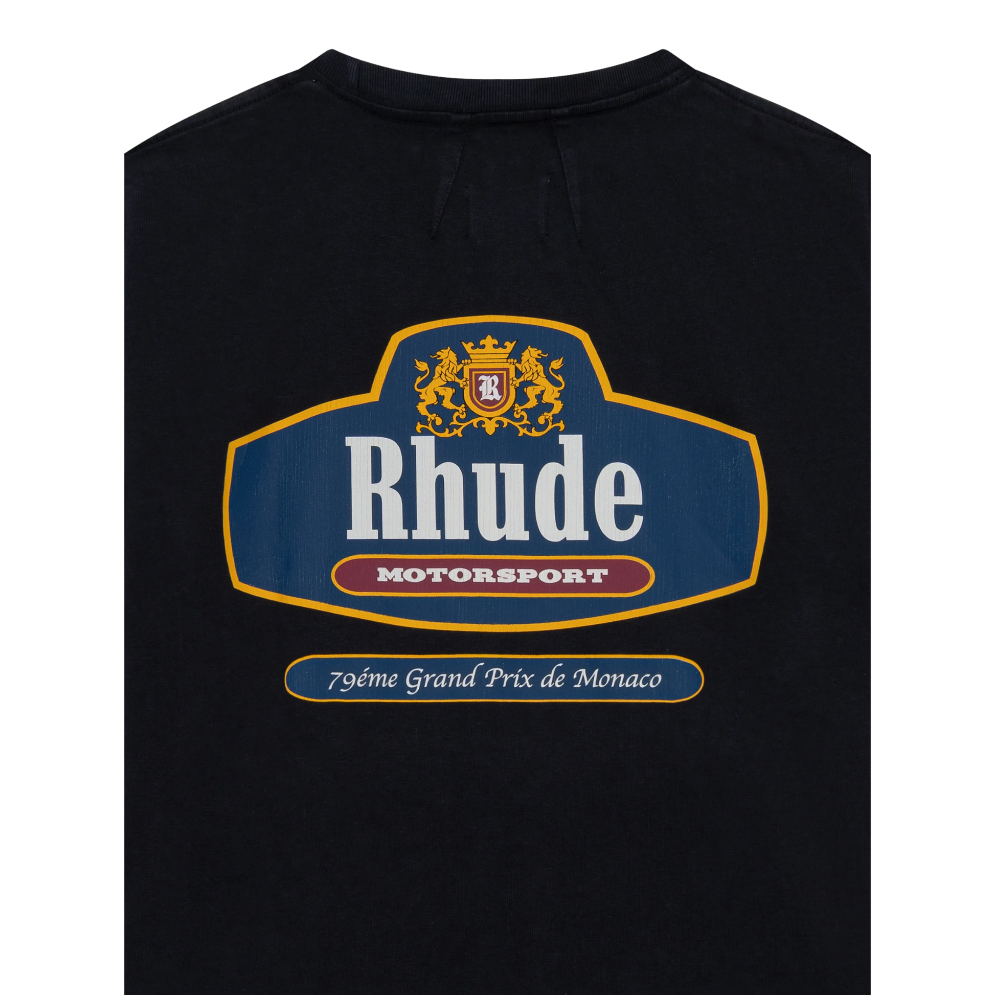 RHUDE RACING CREST TEE VINTAGE BLACK