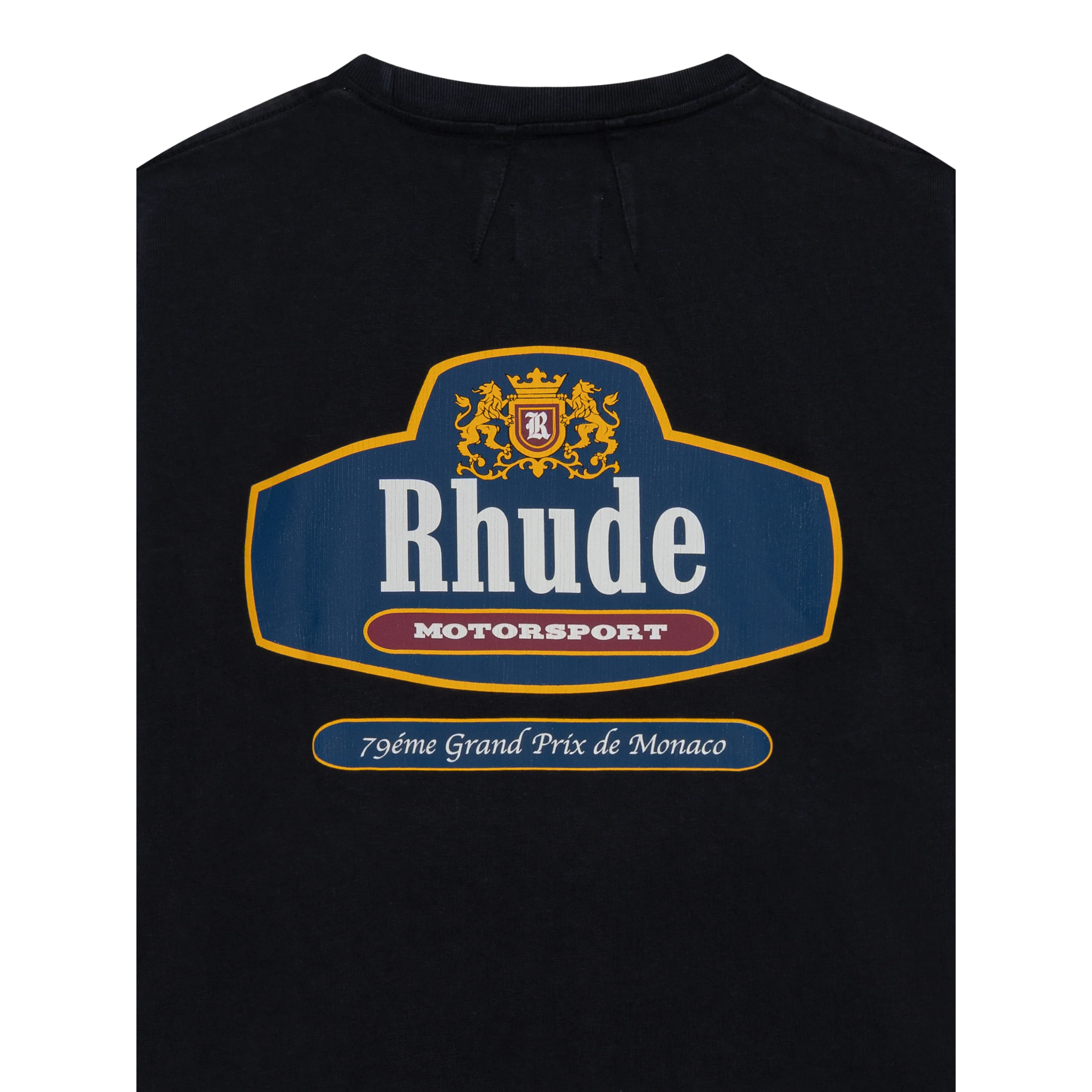 RHUDE RACING CREST TEE VINTAGE BLACK