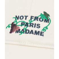 Vine Embroidered Slogan Cap Off White