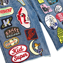 Patches Denim Long Short Dark Blue