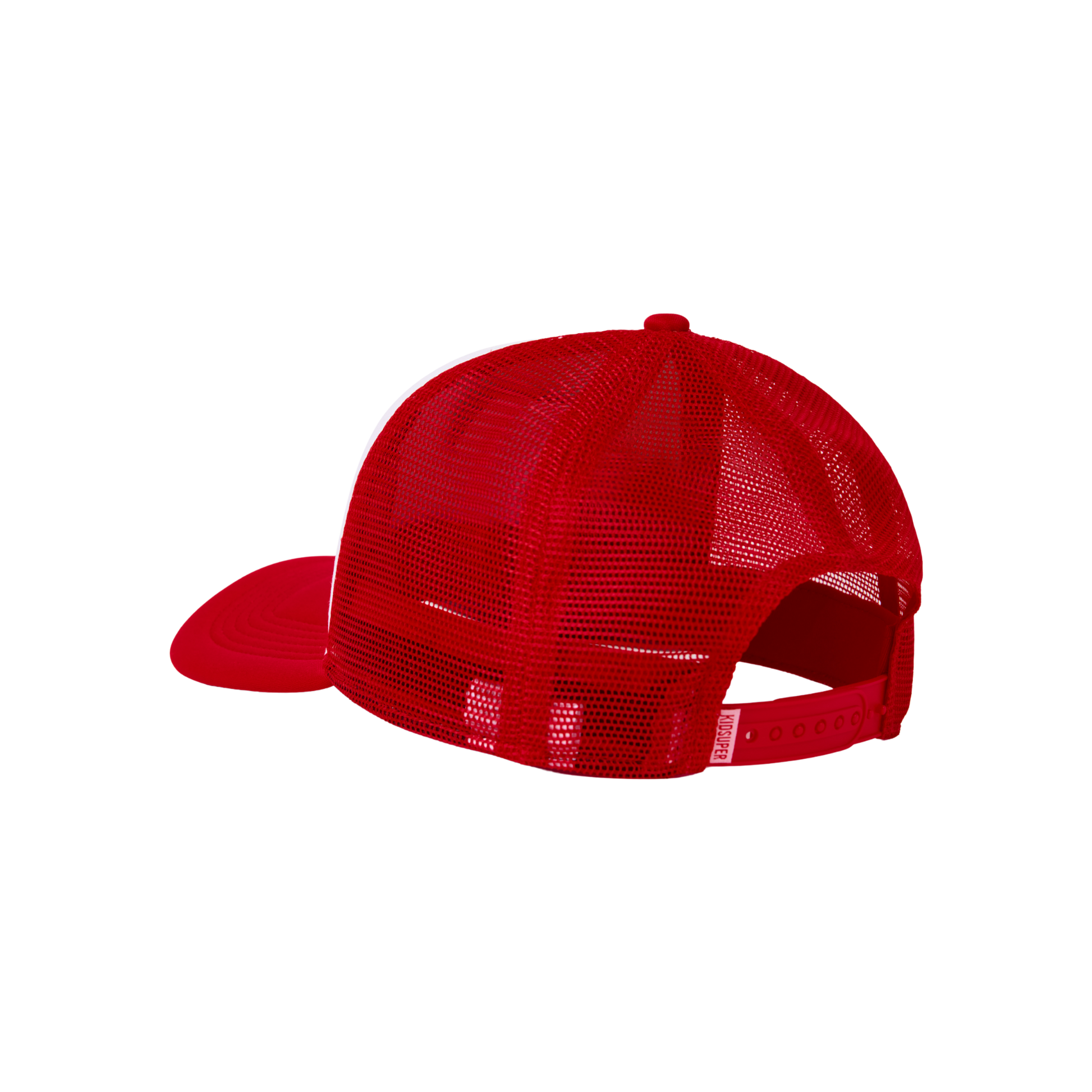 Puff print Trucker Hat-Red