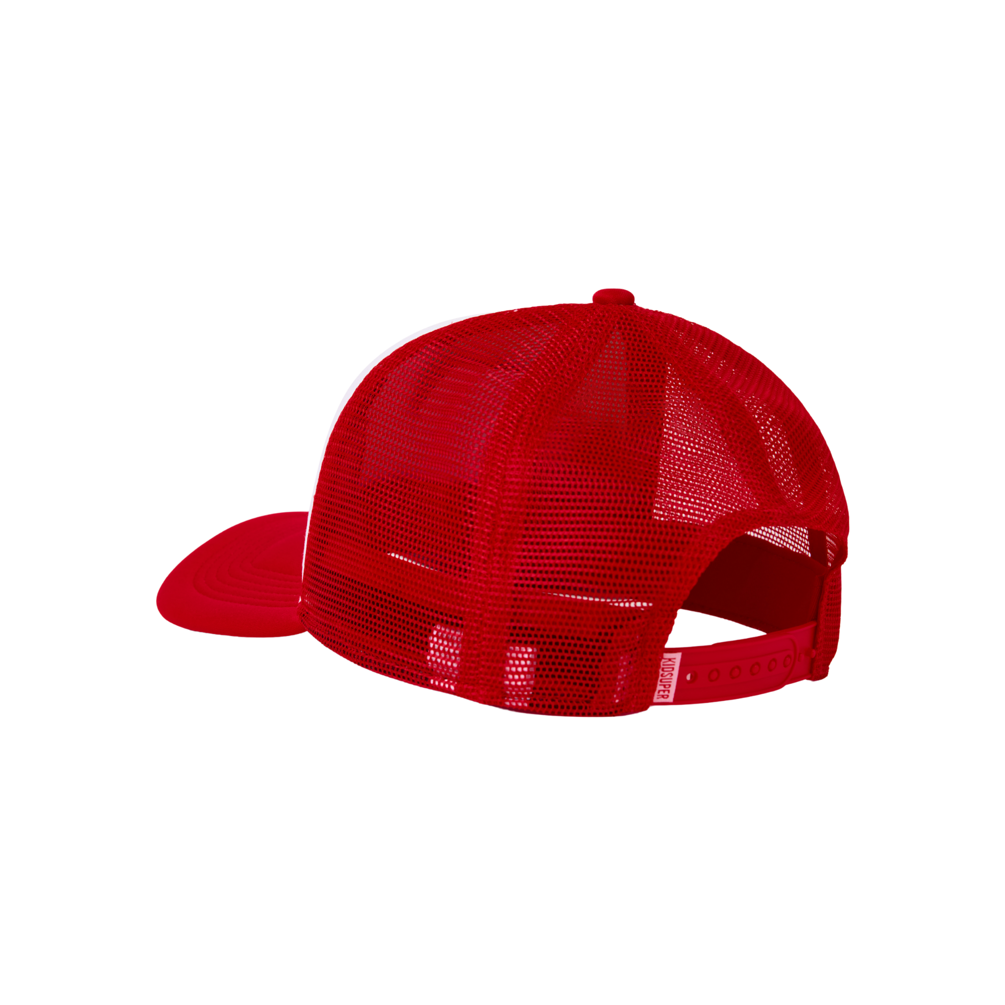 Puff print Trucker Hat-Red