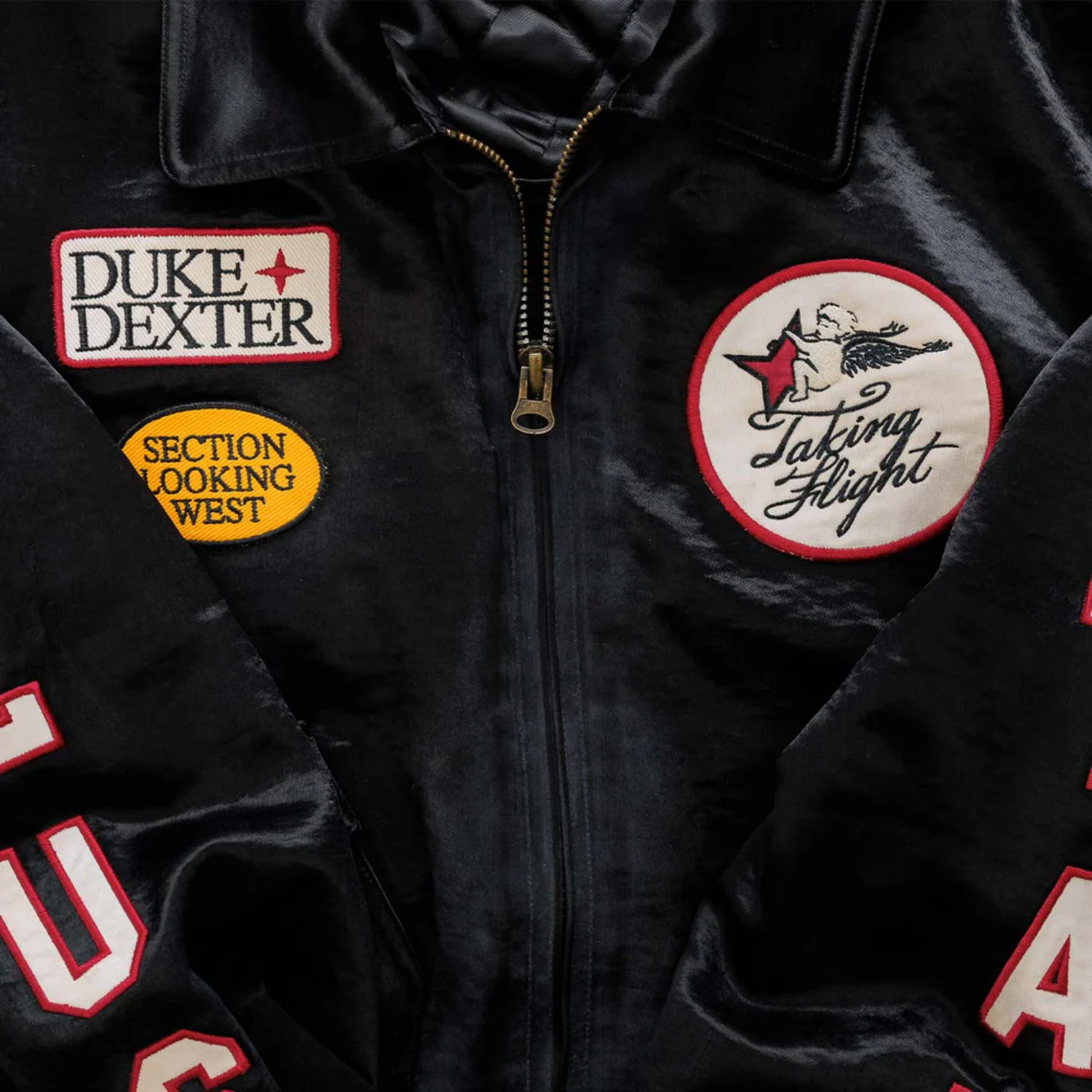 Plus Black Satin Bomber Jacket