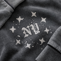 NY PAINT SPLATTER WASHED GREY HOODI