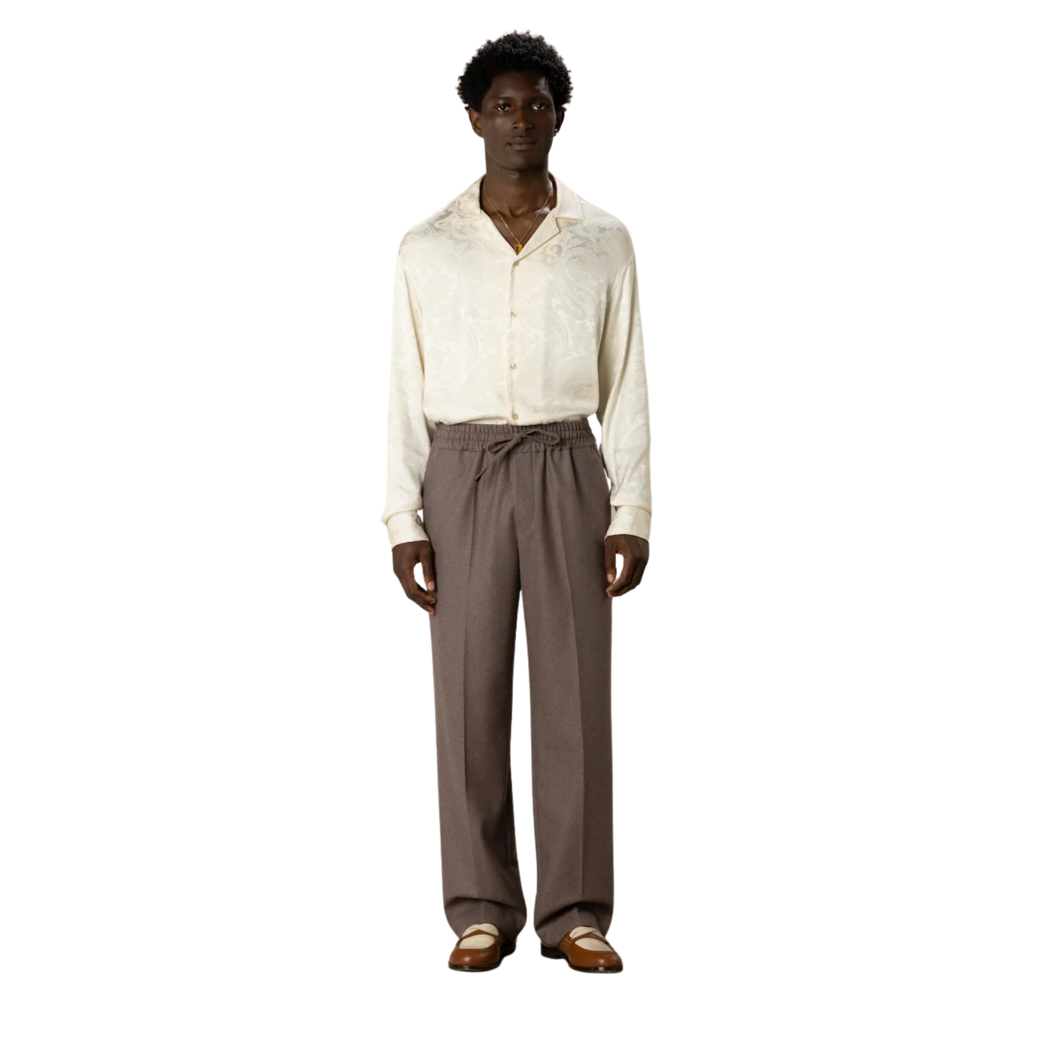Elastic Waist Flannel Pants