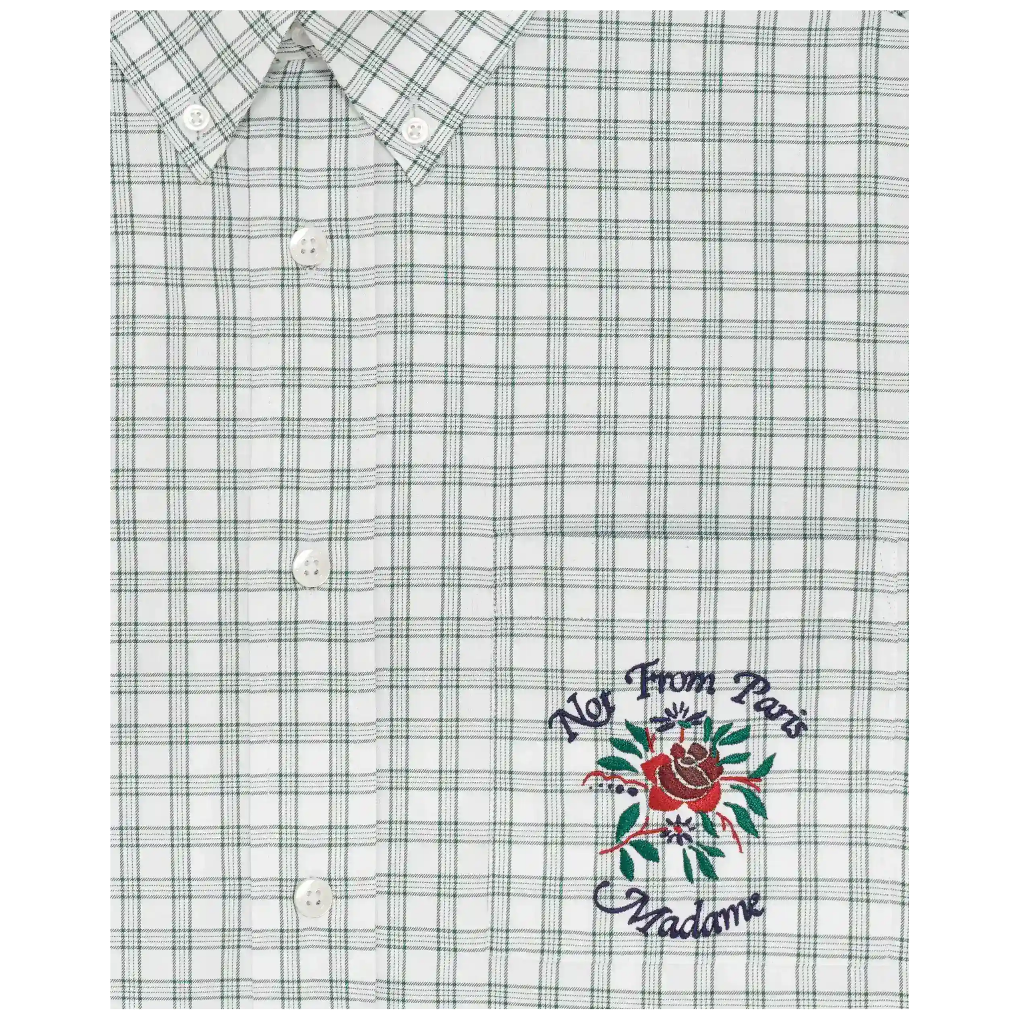 Chemise Carreaux Slogan Rose