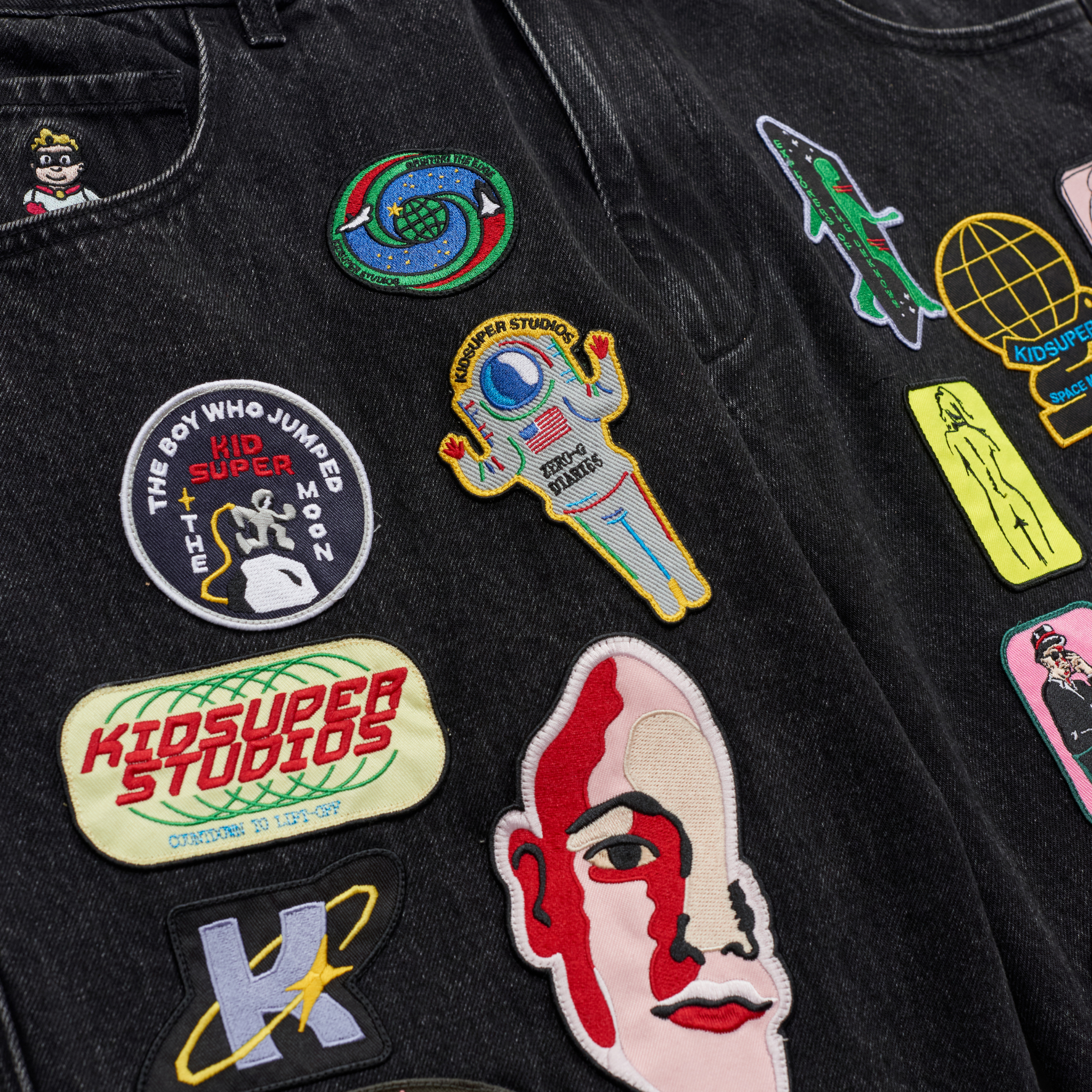 Patches Denim Short Black