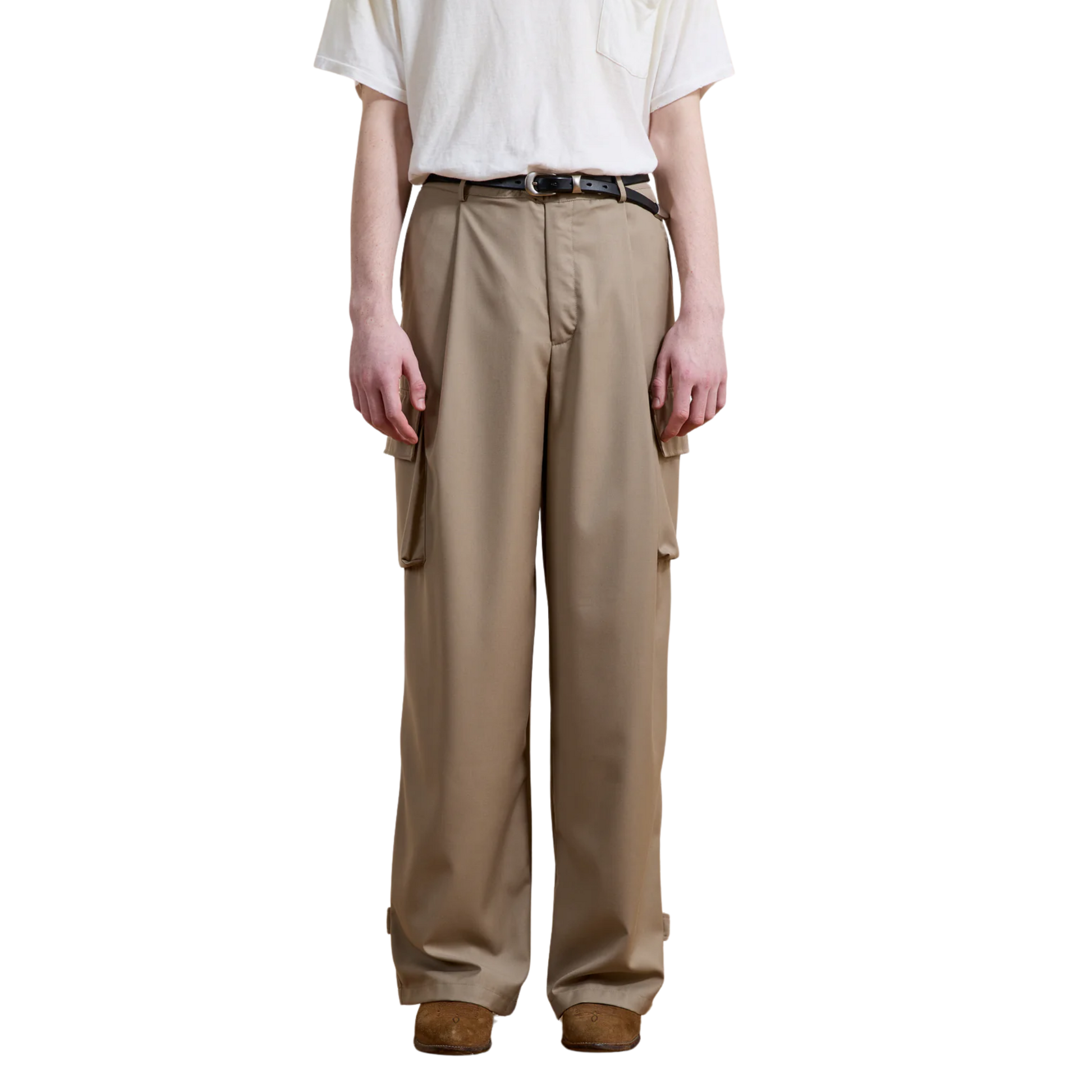Pleated Cargo Pants KHAKI