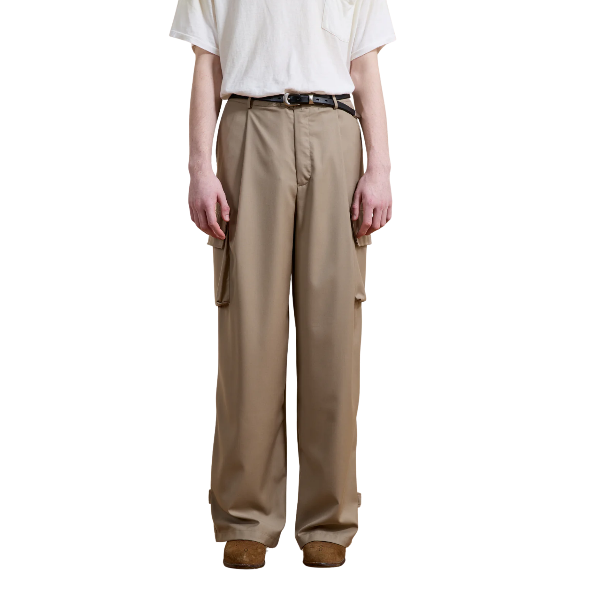 Pleated Cargo Pants KHAKI