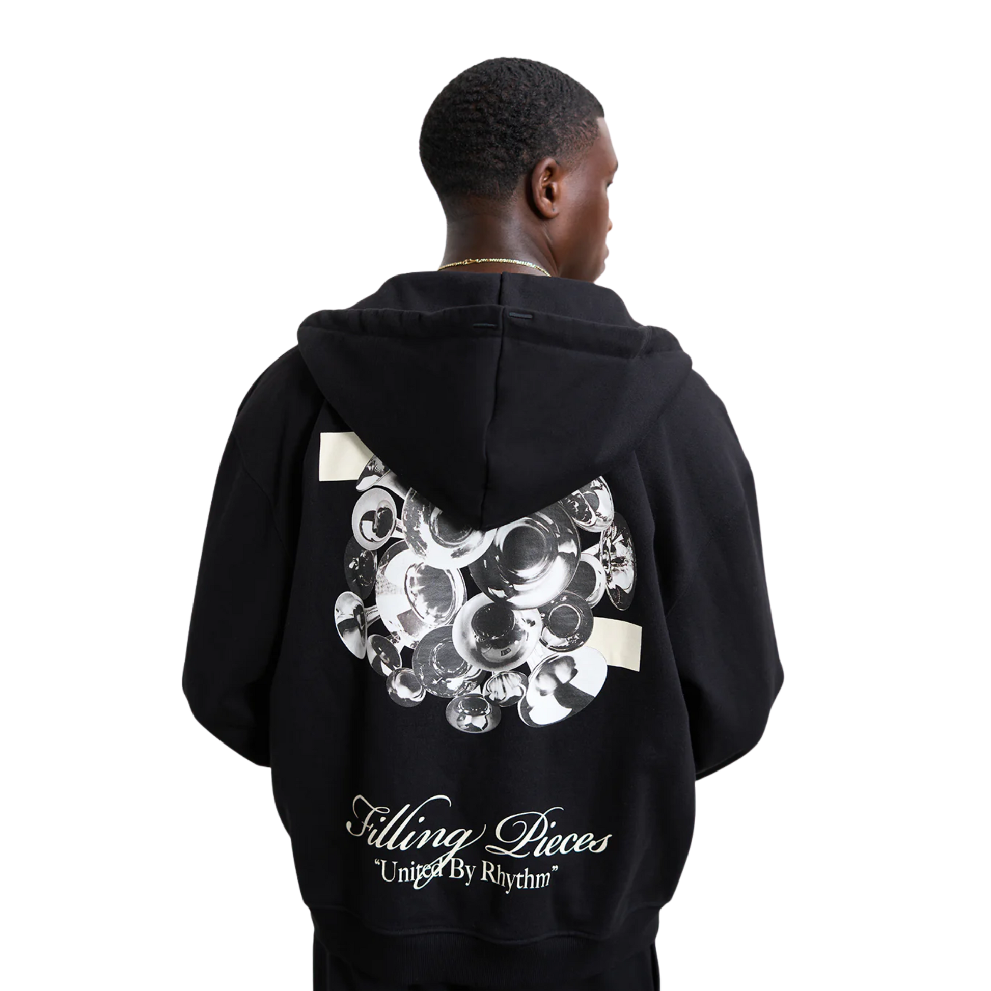 Zip Hoodie Bouquet Black