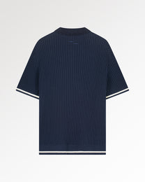 Knit Polo Boucle Maritime Blue