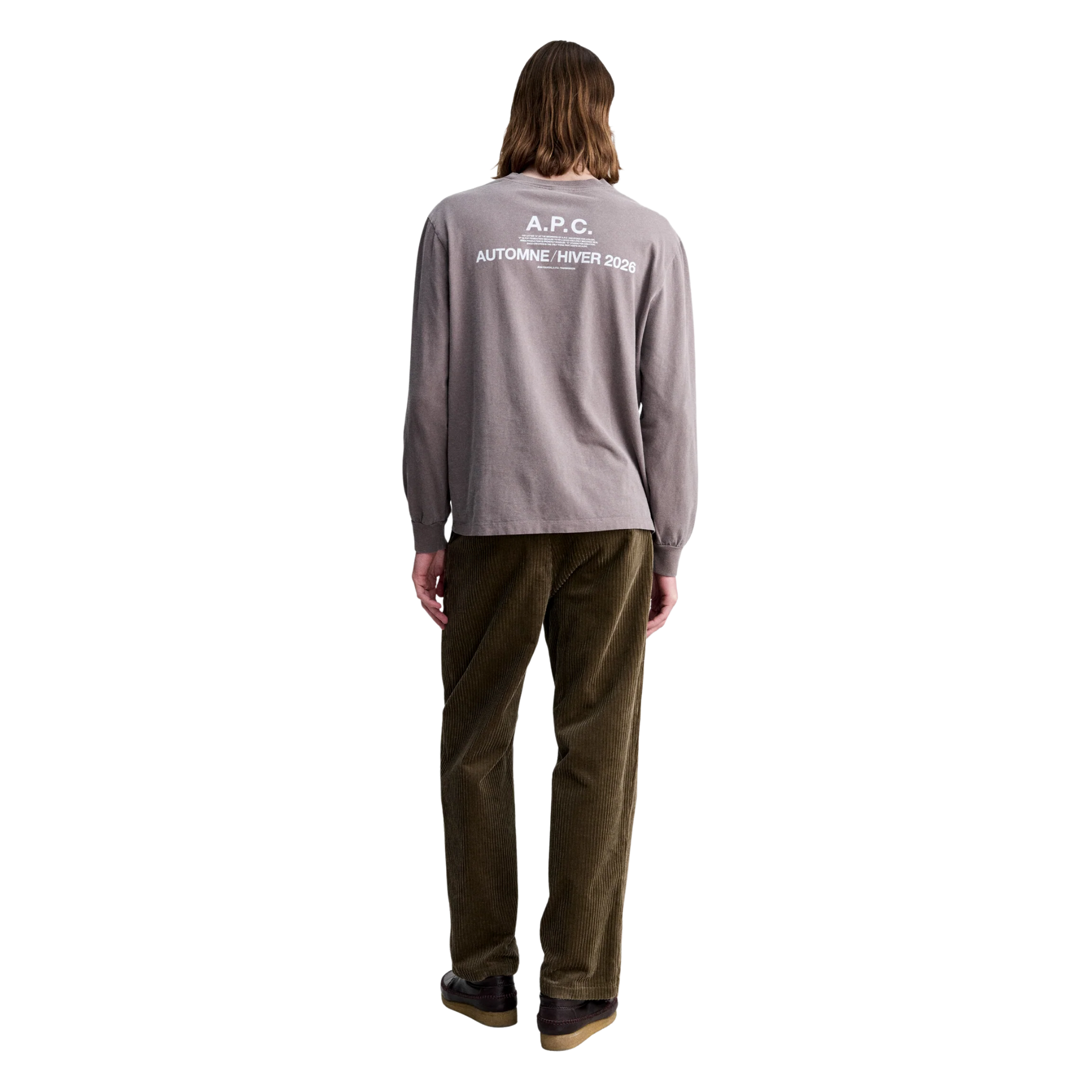 t-shirt manches long apc hiver 26 noisette