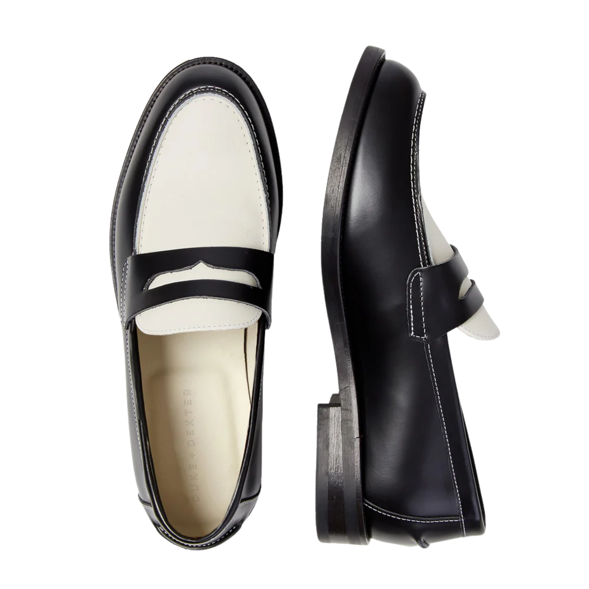 Wilde Black + White Penny Loafer