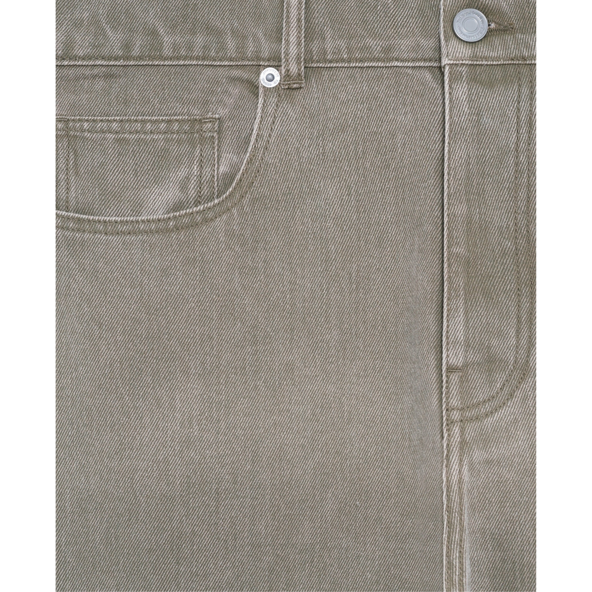 Washed Khaki Straight Jeans