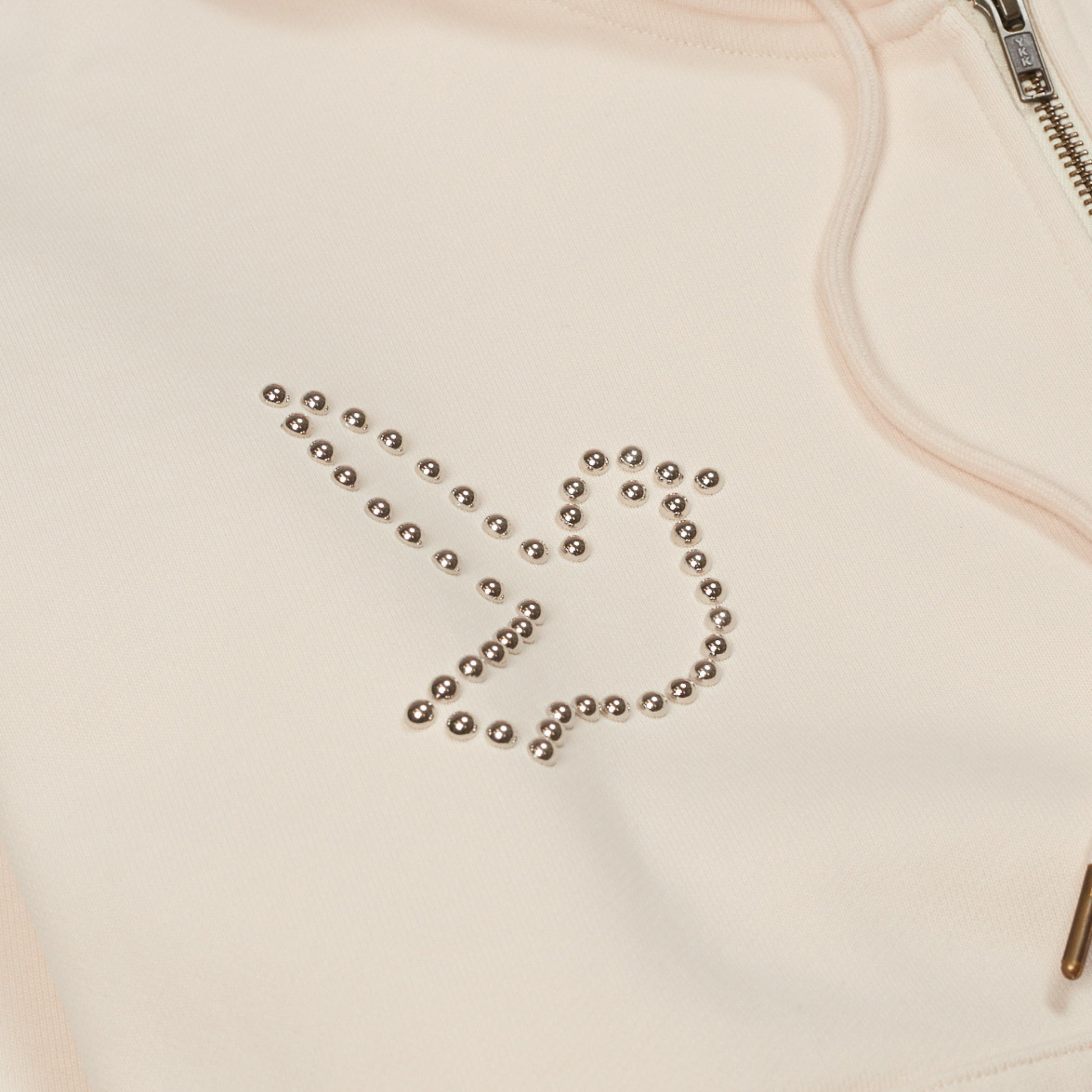 Dove &amp; Eye Studded Hoodie Vintage White
