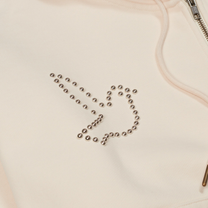Dove &amp; Eye Studded Hoodie Vintage White