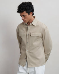 Overshirt Cotton Twill White Pepper