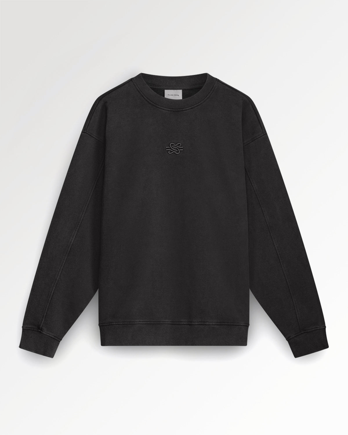Sweatshirt Boxy Embroidered Vintage Black