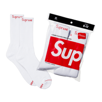 Supreme x Hanes Crew Socks (4 Pack) 'White'
