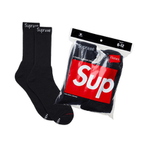 Supreme x Hanes Crew Socks (4 Pack) 'Black'