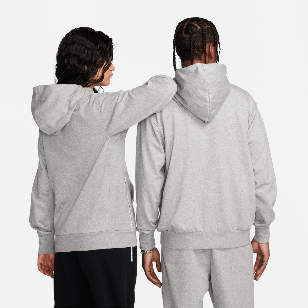 Nike Standard Issue Men's Dri-FIT Full-Zip Basketball Hoodie Dark Grey Heather/Pale Ivory