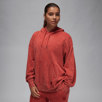 Jordan Flight Fleece Women's Satin-Lined Washed Hoodie Dune Red