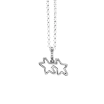 Hollow Stars Necklace Silver