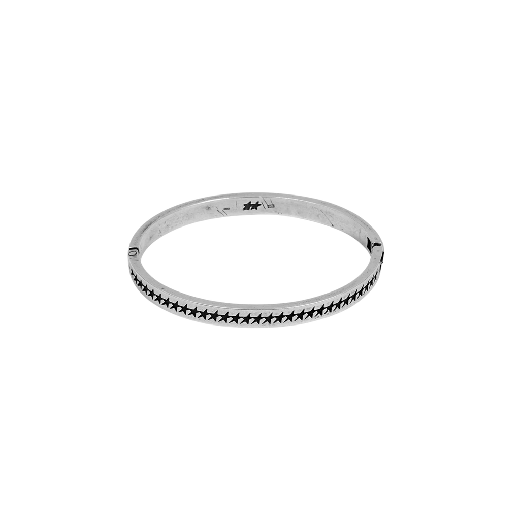 Icon Stars Closed Bangle Silver Large