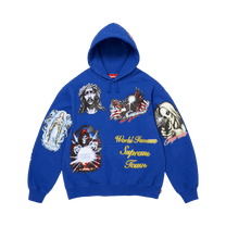 Supreme Stickers Hooded Sweatshirt Royal