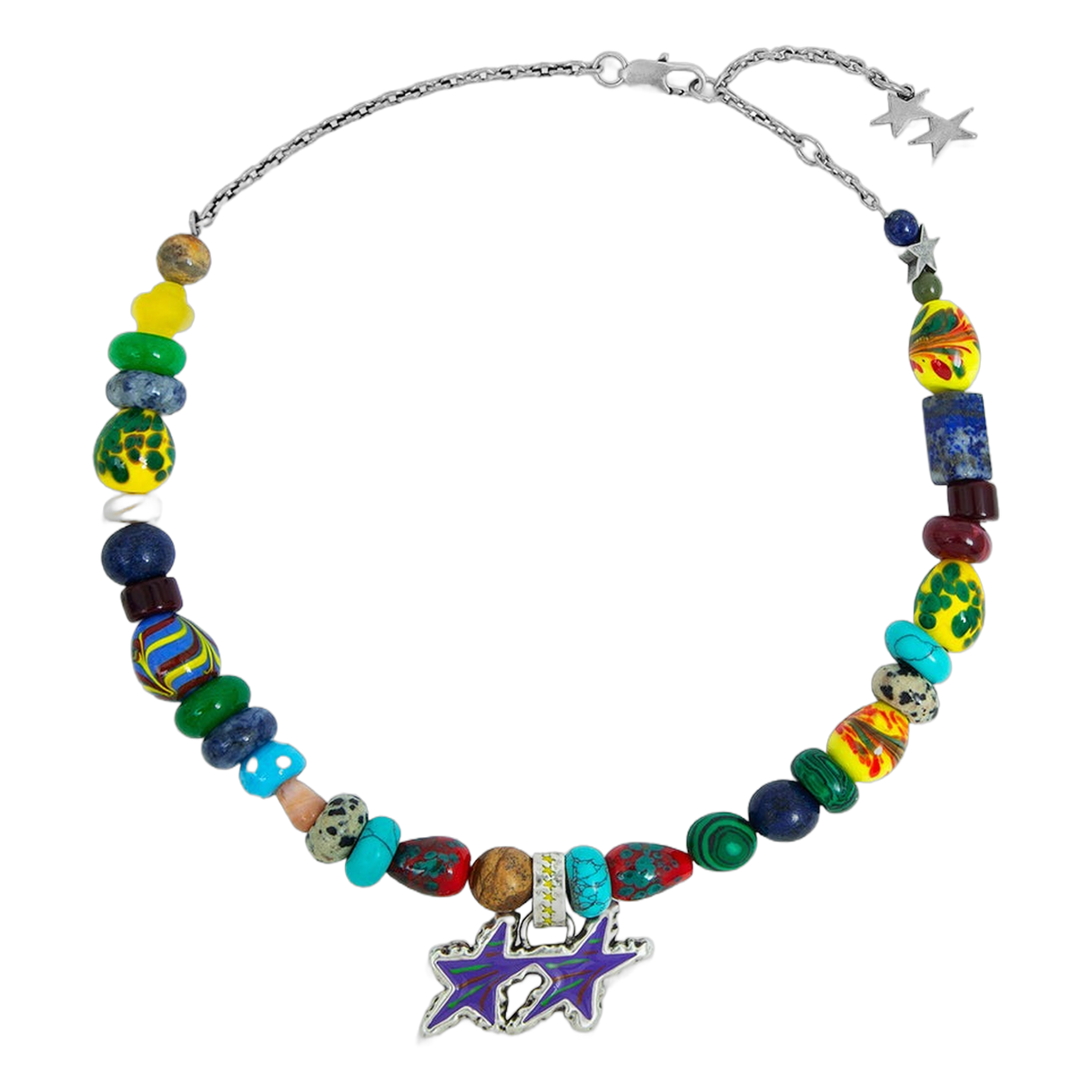Beaded Melted Stars Necklace