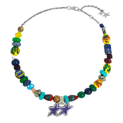 Beaded Melted Stars Necklace
