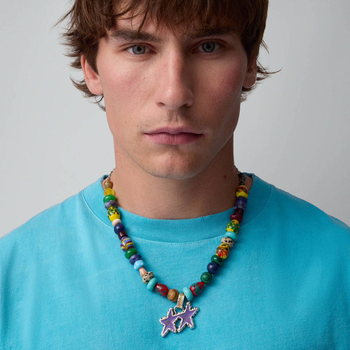 Beaded Melted Stars Necklace
