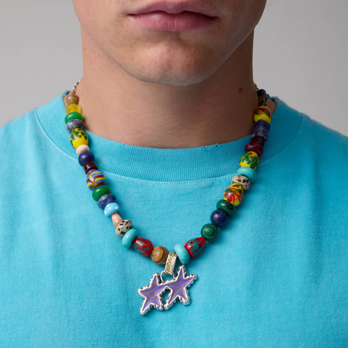 Beaded Melted Stars Necklace