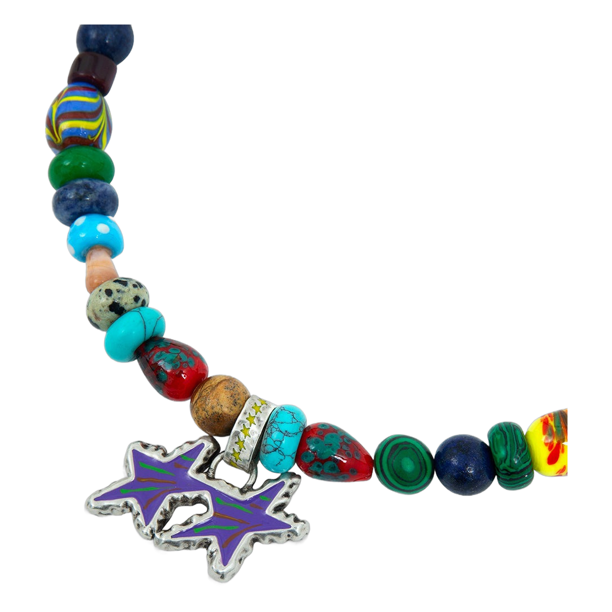 Beaded Melted Stars Necklace
