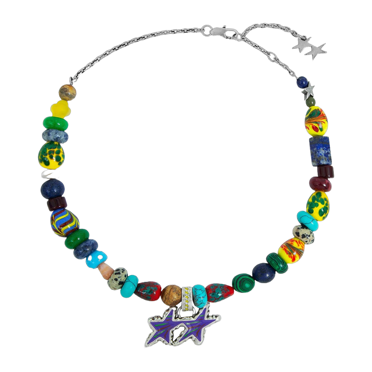 Beaded Melted Stars Necklace