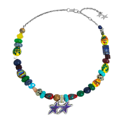 Beaded Melted Stars Necklace