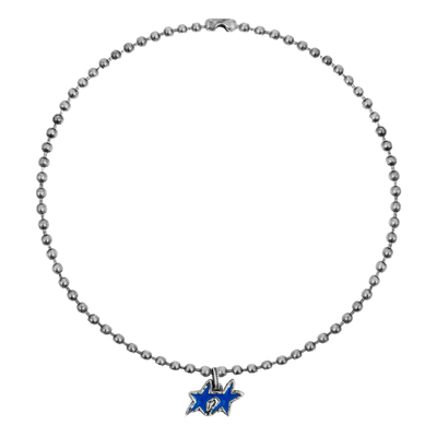 Blue Melted Stars Ball Necklace