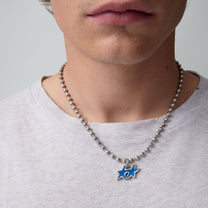 Blue Melted Stars Ball Necklace