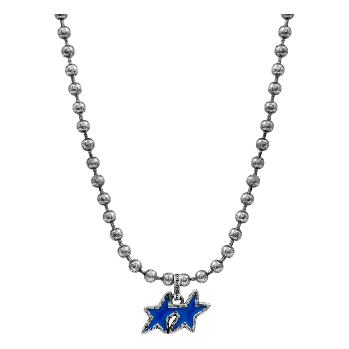 Blue Melted Stars Ball Necklace