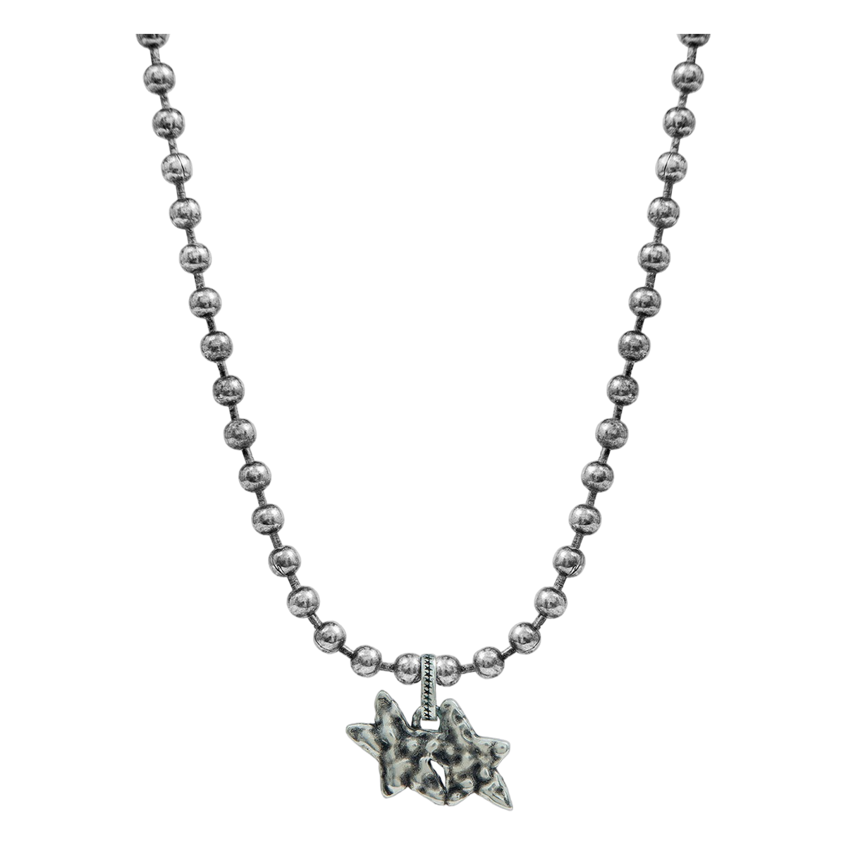Blue Melted Stars Ball Necklace