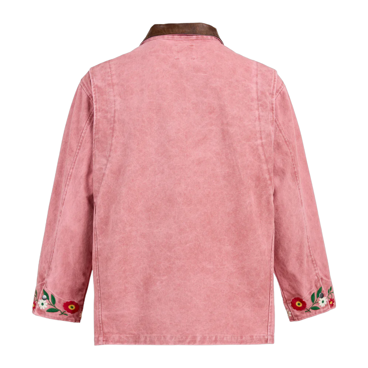 Canvas Embroidered Work Jacket Vintage Salmon