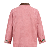 Canvas Embroidered Work Jacket Vintage Salmon