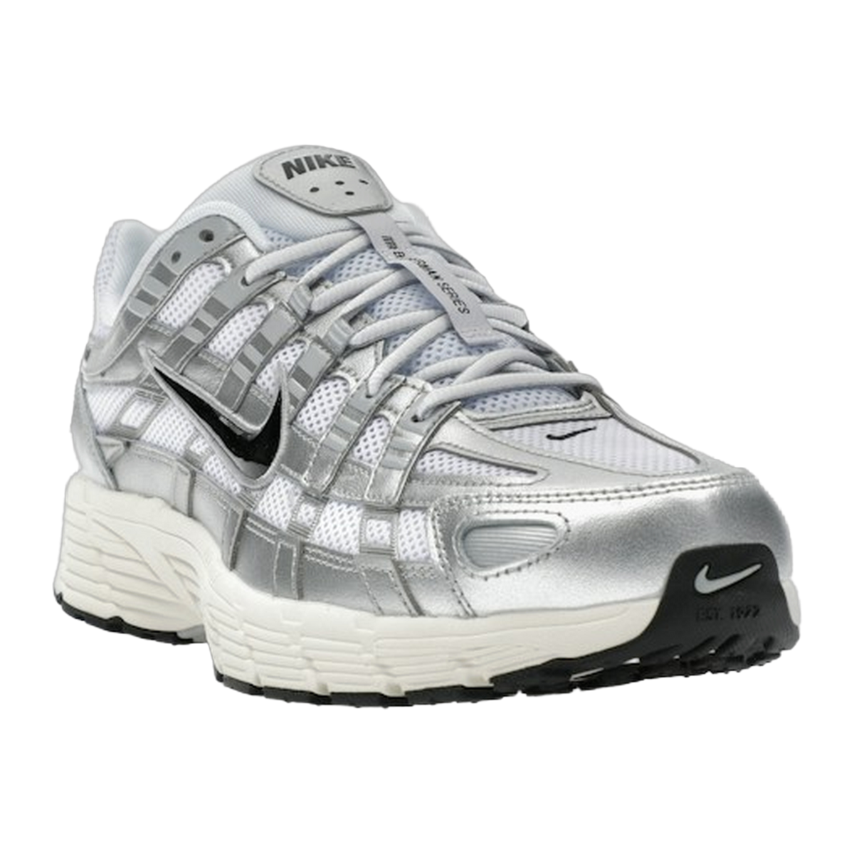 Nike P-6000 White Metallic Silver Flat Silver Black — kolab