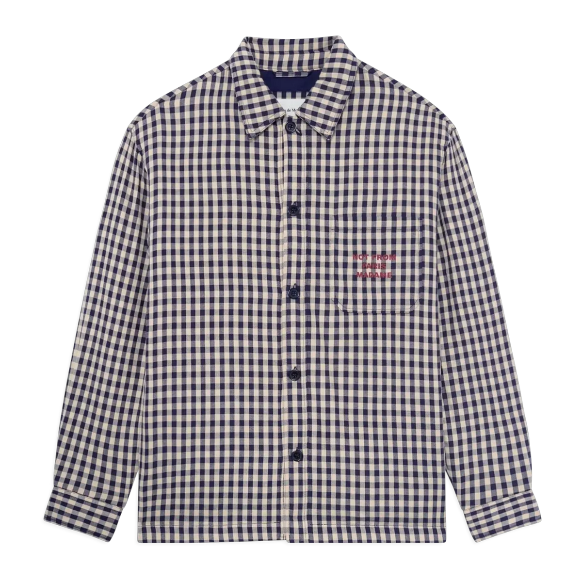 Check Overshirt With Slogan