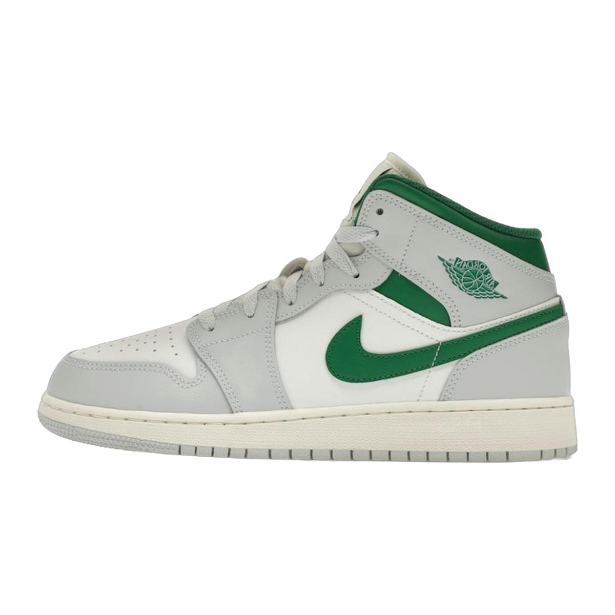 Jordan 1 Mid White Pure Platinum Pine Green (GS) — kolab