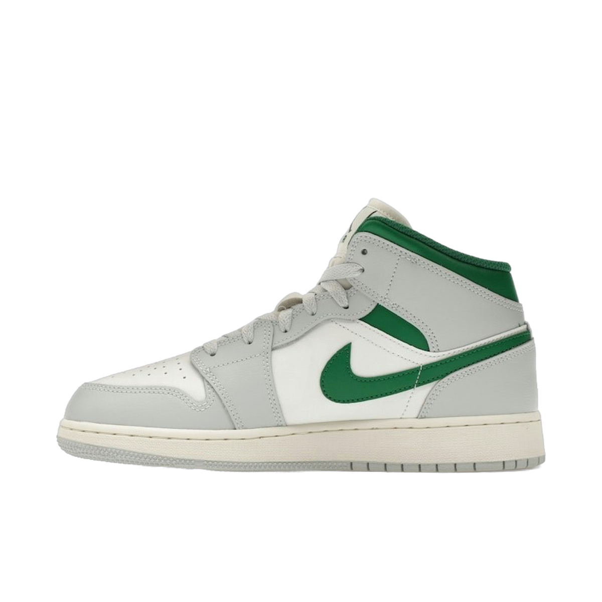 Jordan 1 Mid White Pure Platinum Pine Green (GS) — kolab
