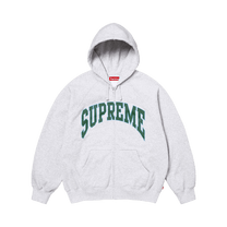Supreme Cracked Raglan Zip Up Hooded Sweatshirt 'Ash Grey'